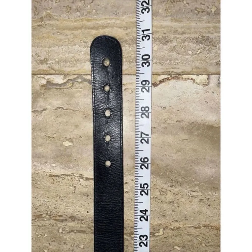 Vtg Brighton Reptile Skin Belt Silver Bold Buckle Sz‎ S